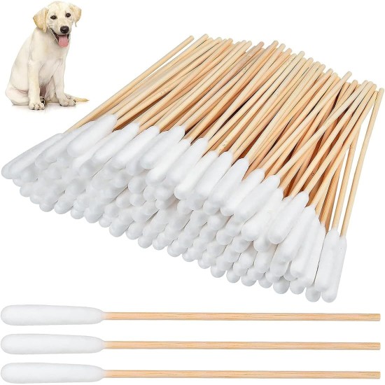 ZKSXOA 100pcs Pet Ear Cleaners Cotton Buds 6" Cotton Buds Cotton Buds for Cat Dog Ear Wax Removal ZKSXOA 100pcs Pet Ear Cleaners Cotton Buds 6" Cotton Buds Cotton Buds for Cat Dog Ear Wax Removal