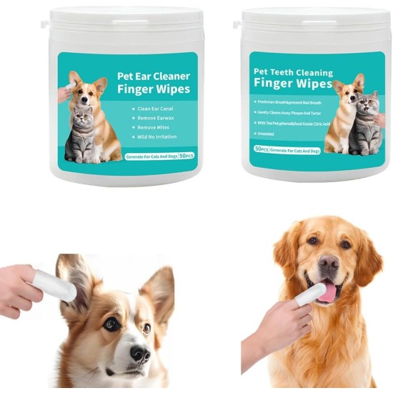petjanicahome Dental Care Finger Pads for Dogs Pack of 50 and Ear Care Ear Care Finger Pads 50 Pieces - Dental Care Dog, Finger Cots Dog Dental Care Tartar Remover Dog Toothbrush petjanicahome Dental Care Finger Pads for Dogs Pack of 50 and Ear Care Ear Care Finger Pads 50 Pieces - Dental Care Dog, Finger Cots Dog Dental Care Tartar Remover Dog Toothbrush