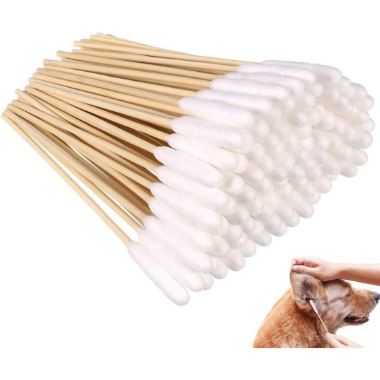 trabag Pack of 200 Cotton Buds - Long Cotton Buds, Ear Cleaner for Pets, Ear Cleaning for Dogs, Ear Cleaners for Pets, Dogs, Cats (15 cm) trabag Pack of 200 Cotton Buds - Long Cotton Buds, Ear Cleaner for Pets, Ear Cleaning for Dogs, Ear Cleaners for Pets, Dogs, Cats (15 cm)