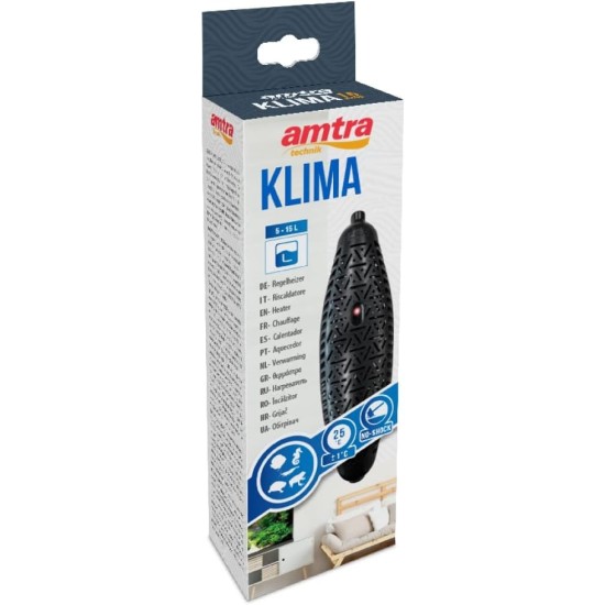 Amtra Klima Nano Preset 25 W Automatic Heater for Aquariums, Turtle Tanks and Paludariums up to 25 Litres, Submersible, Preset Temperature 25 Degrees