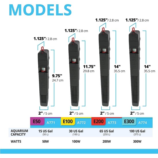 Fluval E Advanced Electronic Heater, 100 W Fluval E Advanced Electronic Heater, 100 W