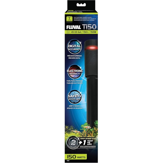 Fluval T150 Fully Electronic Heater for Freshwater Aquariums up to 45 Gal, 14882 Fluval T150 Fully Electronic Heater for Freshwater Aquariums up to 45 Gal, 14882