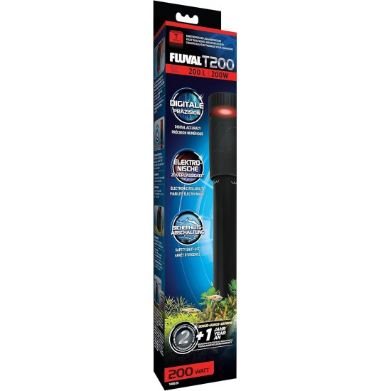 Fluval T200 Submersible Electronic Aquarium Heater for Aquariums up to 200L Fluval T200 Submersible Electronic Aquarium Heater for Aquariums up to 200L