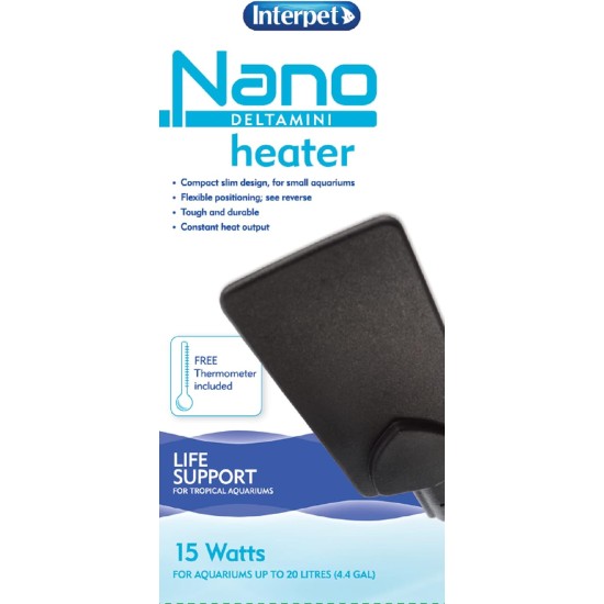 Interpet Delta Mini Nano Aquarium Heater 15 W - For up to 20 Litre Aquariums Interpet Delta Mini Nano Aquarium Heater 15 W - For up to 20 Litre Aquariums