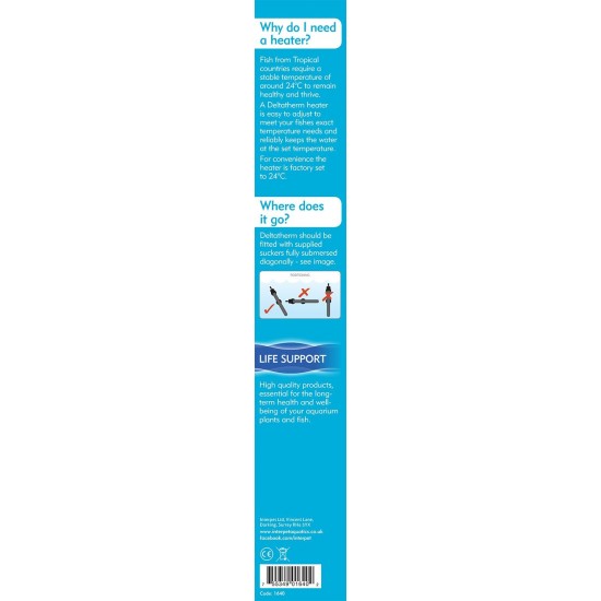 Interpet Deltatherm Aquarium Heater, Suitable for Heating Tropical Aquariums, 200 Watt Model, Suitable for Aquariums up to 200 Litres Interpet Deltatherm Aquarium Heater, Suitable for Heating Tropical Aquariums, 200 Watt Model, Suitable for Aquariums up to 200 Litres