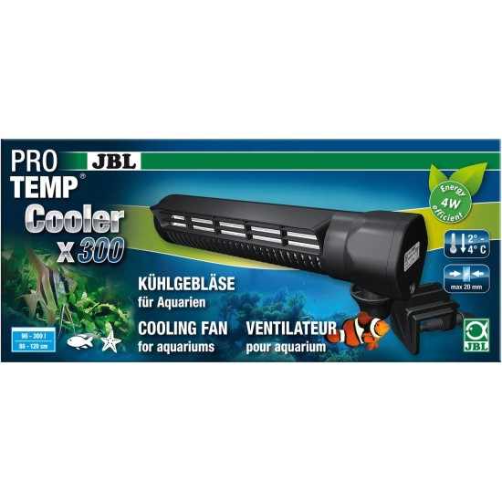 JBL PROTEMP Cooler x300 Cooling Fan for Aquariums from 90 - 300 L, Freshwater and Saltwater, Colour Grey/Black JBL PROTEMP Cooler x300 Cooling Fan for Aquariums from 90 - 300 L, Freshwater and Saltwater, Colour Grey/Black