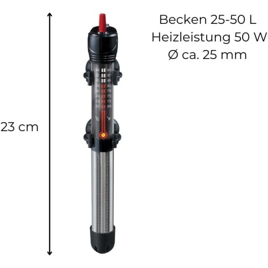 happet Aqua Precision Heating Rod 25-500 W Regulator Heater Heater Aquarium Heater (50 W) happet Aqua Precision Heating Rod 25-500 W Regulator Heater Heater Aquarium Heater (50 W)