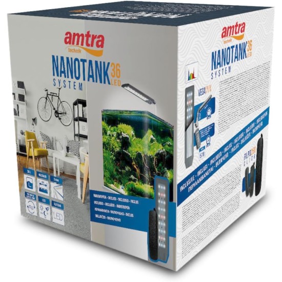 Amtra Nanotank 30 Aquarium Tank 30 Litres Glass Box Extra Clear 30 x 30 x 35 cm Pool for Goldfish or as Turtle Tank for Water Turtles with Shock Absorbing Mat Included Amtra Nanotank 30 Aquarium Tank 30 Litres Glass Box Extra Clear 30 x 30 x 35 cm Pool for Goldfish or as Turtle Tank for Water Turtles with Shock Absorbing Mat Included