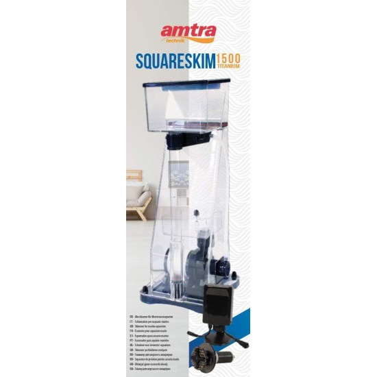 Amtra Square Skim Titanium 1500 Professional Foamer for Marine Aquariums up to 1500 Litres with Adjustable DC Pump and Titanium Knit Impeller Amtra Square Skim Titanium 1500 Professional Foamer for Marine Aquariums up to 1500 Litres with Adjustable DC Pump and Titanium Knit Impeller
