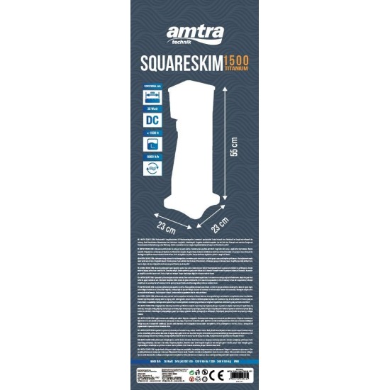 Amtra Square Skim Titanium 1500 Professional Foamer for Marine Aquariums up to 1500 Litres with Adjustable DC Pump and Titanium Knit Impeller Amtra Square Skim Titanium 1500 Professional Foamer for Marine Aquariums up to 1500 Litres with Adjustable DC Pump and Titanium Knit Impeller