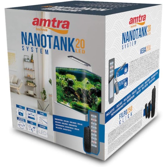 Croci Amtra Modern Tank 50 LED Aquarium Complete with LED Lighting and Internal Filter / cm 50.5 x 25.5 x 40 / 40 Litres Croci Amtra Modern Tank 50 LED Aquarium Complete with LED Lighting and Internal Filter / cm 50.5 x 25.5 x 40 / 40 Litres
