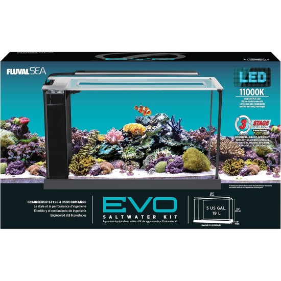 Fluval 10528A1 Evo V Aquarium Kit 5.7 L Black Fluval 10528A1 Evo V Aquarium Kit 5.7 L Black