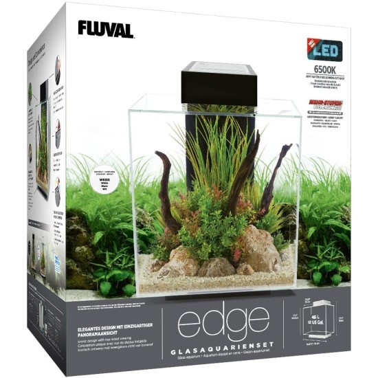 Fluval Edge 2.0 Aquarium Set with LED Lighting System, Black Fluval Edge 2.0 Aquarium Set with LED Lighting System, Black
