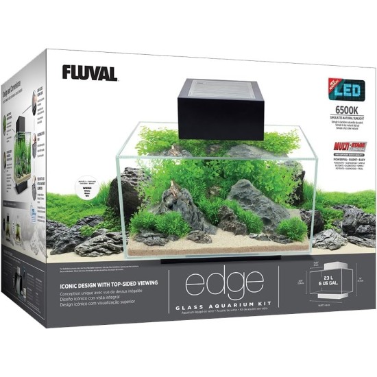 Fluval Edge 2.0 Aquarium Set with LED Lighting System, Black Fluval Edge 2.0 Aquarium Set with LED Lighting System, Black
