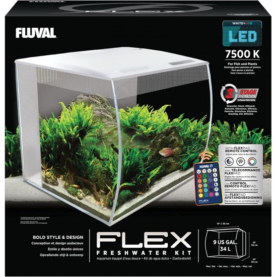 Hagen Fluval Flex Aquarium Kit, 41 x 39 x 39 cm, 57 Litre Hagen Fluval Flex Aquarium Kit, 41 x 39 x 39 cm, 57 Litre
