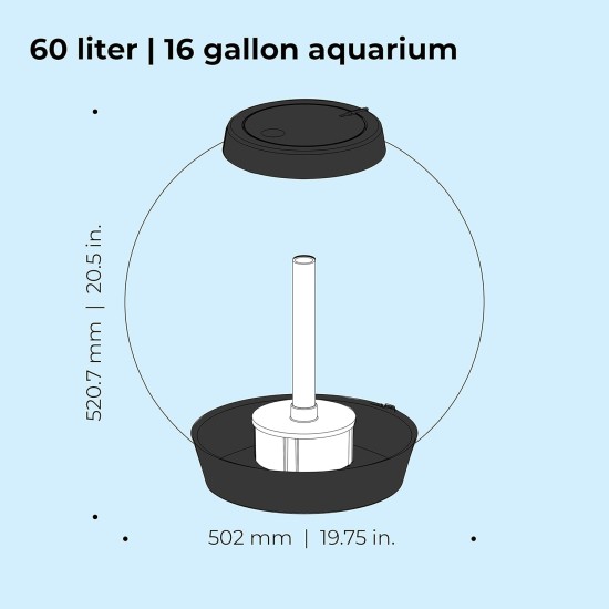 biOrb 72000 Classic 15 LED, 15 L, silver, decorative round acrylic aquarium, complete set with patented filter system, LED lighting biOrb 72000 Classic 15 LED, 15 L, silver, decorative round acrylic aquarium, complete set with patented filter system, LED lighting