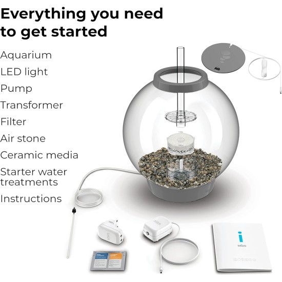 biOrb 72000 Classic 15 LED, 15 L, silver, decorative round acrylic aquarium, complete set with patented filter system, LED lighting biOrb 72000 Classic 15 LED, 15 L, silver, decorative round acrylic aquarium, complete set with patented filter system, LED lighting