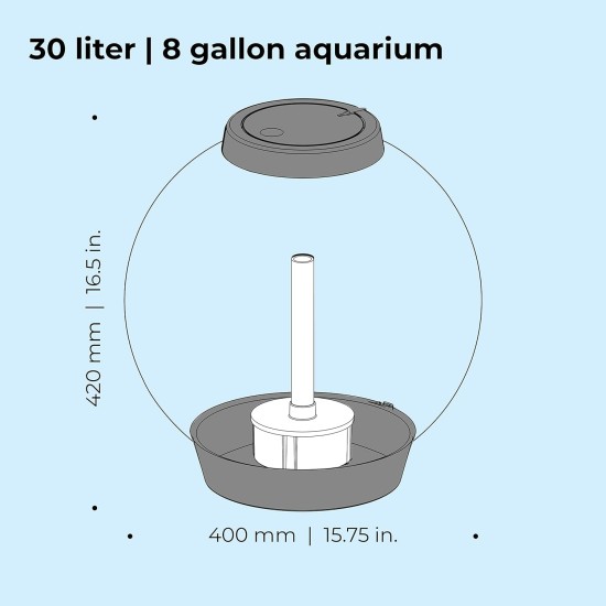 biOrb 72000 Classic 15 LED, 15 L, silver, decorative round acrylic aquarium, complete set with patented filter system, LED lighting biOrb 72000 Classic 15 LED, 15 L, silver, decorative round acrylic aquarium, complete set with patented filter system, LED lighting