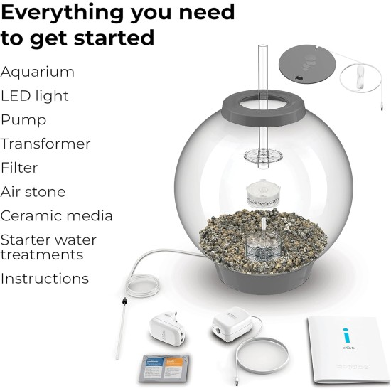 biOrb 72000 Classic 15 LED, 15 L, silver, decorative round acrylic aquarium, complete set with patented filter system, LED lighting biOrb 72000 Classic 15 LED, 15 L, silver, decorative round acrylic aquarium, complete set with patented filter system, LED lighting