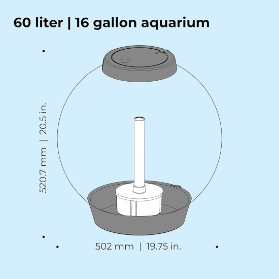 biOrb 72000 Classic 15 LED, 15 L, silver, decorative round acrylic aquarium, complete set with patented filter system, LED lighting biOrb 72000 Classic 15 LED, 15 L, silver, decorative round acrylic aquarium, complete set with patented filter system, LED lighting