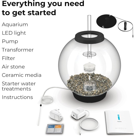 biOrb 72000 Classic 15 LED, 15 L, silver, decorative round acrylic aquarium, complete set with patented filter system, LED lighting biOrb 72000 Classic 15 LED, 15 L, silver, decorative round acrylic aquarium, complete set with patented filter system, LED lighting