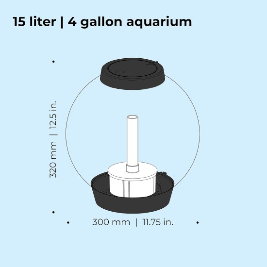 biOrb 72000 Classic 15 LED, 15 L, silver, decorative round acrylic aquarium, complete set with patented filter system, LED lighting biOrb 72000 Classic 15 LED, 15 L, silver, decorative round acrylic aquarium, complete set with patented filter system, LED lighting