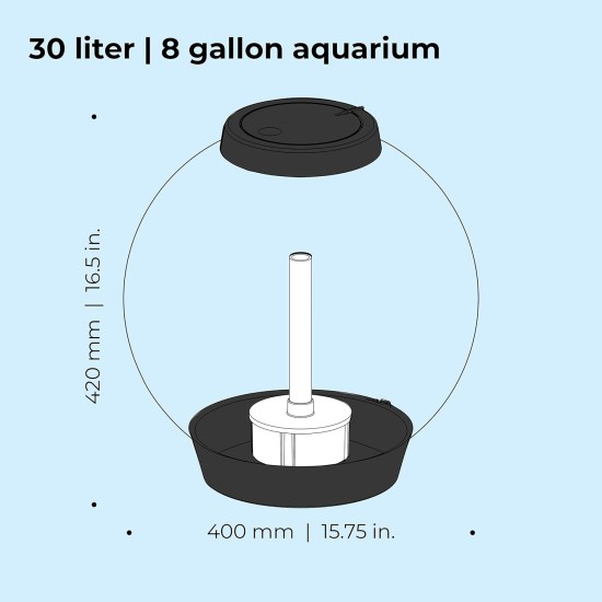 biOrb 72000 Classic 15 LED, 15 L, silver, decorative round acrylic aquarium, complete set with patented filter system, LED lighting biOrb 72000 Classic 15 LED, 15 L, silver, decorative round acrylic aquarium, complete set with patented filter system, LED lighting