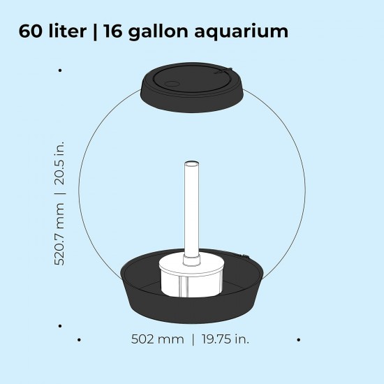 biOrb 72011 Classic 60 LED, 60 L, black, decorative round acrylic aquarium, complete set with patented filter system, LED lighting biOrb 72011 Classic 60 LED, 60 L, black, decorative round acrylic aquarium, complete set with patented filter system, LED lighting
