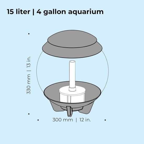 biOrb Halo 15 MCR Grey Tabletop Aquarium, for Countless Design Possibilities, Complete Set with Acrylic Basin biOrb Halo 15 MCR Grey Tabletop Aquarium, for Countless Design Possibilities, Complete Set with Acrylic Basin