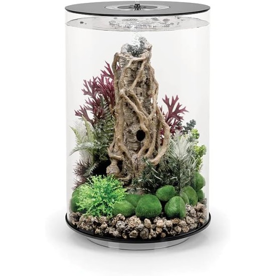 biOrb Tube 30 MCR Black - Design Aquarium, Complete Set with Filter System, 360 Degree View