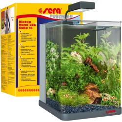sera Biotop Nano LED Cube Aquarium, 16 L Complete Set, Plug & Play, Curved Glass with LED Lighting and Large 3 Chamber Inner Filter for Shrimps, Crabs and Betta Fish, Dimensions (W x H x D) 22 x 30 x 25 cm sera Biotop Nano LED Cube Aquarium, 16 L Complete Set, Plug & Play, Curved Glass with LED Lighting and Large 3 Chamber Inner Filter for Shrimps, Crabs and Betta Fish, Dimensions (W x H x D) 22 x 30 x 25 cm