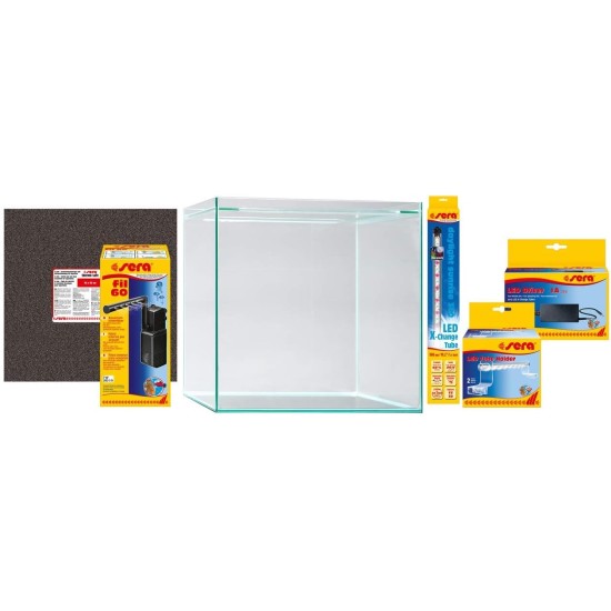 sera Scaper Cube 64 L Starter Set - Compact Aquarium (64 L) Complete Set with Internal Filter and LED Lighting sera Scaper Cube 64 L Starter Set - Compact Aquarium (64 L) Complete Set with Internal Filter and LED Lighting
