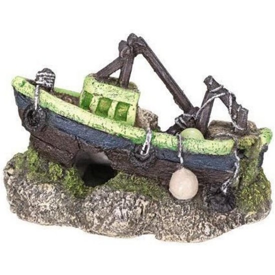 Aqua Ornaments 'Boat' Aquarium Decoration 13 x 6.7 x 8.7 cm Aqua Ornaments 'Boat' Aquarium Decoration 13 x 6.7 x 8.7 cm