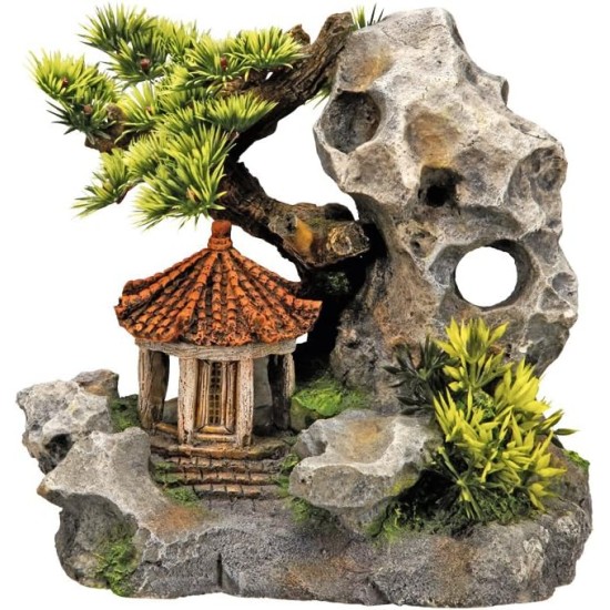 Nobby Aqua Ornaments 28214 Aquarium Decoration 19 x 13 x 17.2 cm Temple on Crag with Plants Nobby Aqua Ornaments 28214 Aquarium Decoration 19 x 13 x 17.2 cm Temple on Crag with Plants