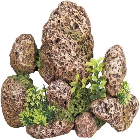 Nobby Aqua Ornaments 28568 Stone with Plants