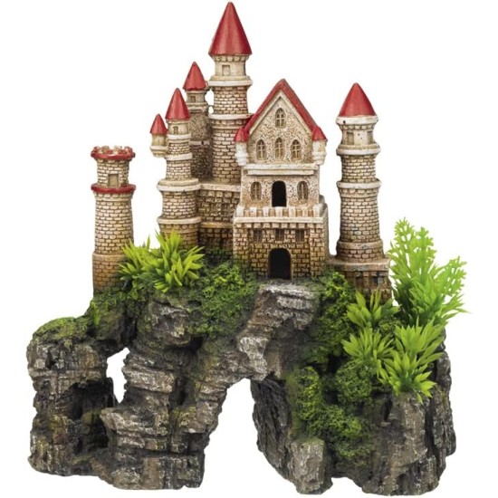 Nobby Aqua Ornaments Castle with Plants, 8" x 3.65" x 8.5", Pack of 1 Nobby Aqua Ornaments Castle with Plants, 8" x 3.65" x 8.5", Pack of 1