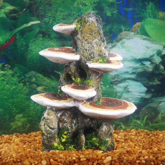 Pen Plax RR1007 Mushrooms on Rock Aquarium Ornament, Medium/5.5" x 4" x 7.5" Pen Plax RR1007 Mushrooms on Rock Aquarium Ornament, Medium/5.5" x 4" x 7.5"