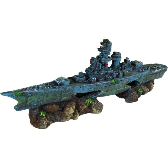 Penn Plax Aquarium-Dekoration Schlachtschiff Penn Plax Aquarium-Dekoration Schlachtschiff