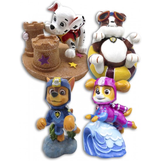 Penn-Plax Paw Patrol Aquarium Ornament Bundle - Includes Chase, Marshall, Rubble and Skye - Pack of 4 - Mini Penn-Plax Paw Patrol Aquarium Ornament Bundle - Includes Chase, Marshall, Rubble and Skye - Pack of 4 - Mini
