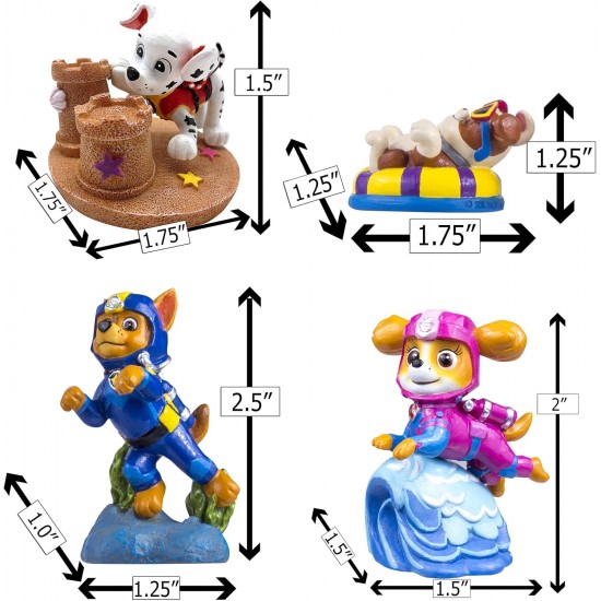 Penn-Plax Paw Patrol Aquarium Ornament Bundle - Includes Chase, Marshall, Rubble and Skye - Pack of 4 - Mini Penn-Plax Paw Patrol Aquarium Ornament Bundle - Includes Chase, Marshall, Rubble and Skye - Pack of 4 - Mini