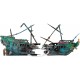 Penn-Plax Shipwreck Aquarium Decoration Ornament with Moving Masts, Lifeboat, and Bubble Action Penn-Plax Shipwreck Aquarium Decoration Ornament with Moving Masts, Lifeboat, and Bubble Action