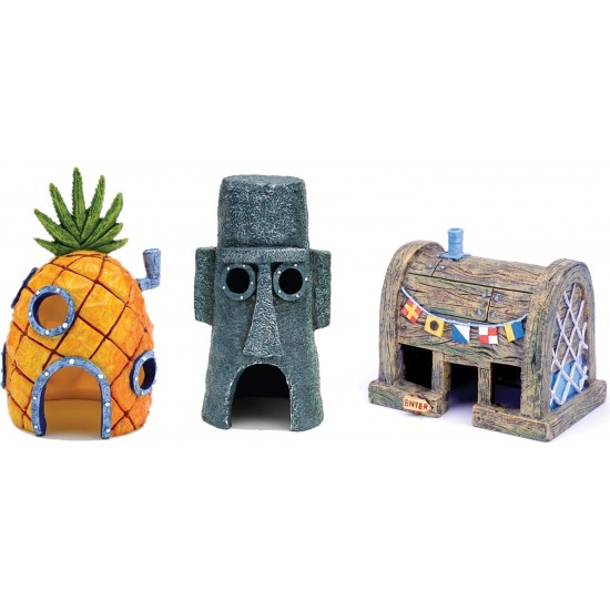 Penn-Plax Spongebob Squarepants® Aquarium Ornaments, Spongebob's Pineapple, Squidward Home and The Crusty Crab, Resin Figures, Aquarium and Terrarium Decoration Penn-Plax Spongebob Squarepants® Aquarium Ornaments, Spongebob's Pineapple, Squidward Home and The Crusty Crab, Resin Figures, Aquarium and Terrarium Decoration