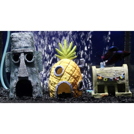 Penn-Plax Spongebob Squarepants Officially Licensed Aquarium Ornament - Squidwards Easter Island Home - Large Penn-Plax Spongebob Squarepants Officially Licensed Aquarium Ornament - Squidwards Easter Island Home - Large