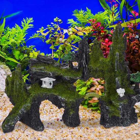 Relaxdays Aquarium Decorative Rocks, Natural Look, Japanese Decoration, Hiding Place, Aquarium Accessories, 17 x 23.5 cm, Black/Green Relaxdays Aquarium Decorative Rocks, Natural Look, Japanese Decoration, Hiding Place, Aquarium Accessories, 17 x 23.5 cm, Black/Green