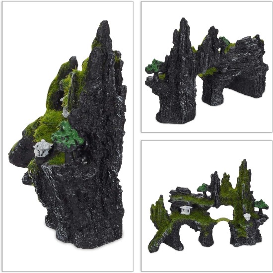 Relaxdays Aquarium Decorative Rocks, Natural Look, Japanese Decoration, Hiding Place, Aquarium Accessories, 17 x 23.5 cm, Black/Green Relaxdays Aquarium Decorative Rocks, Natural Look, Japanese Decoration, Hiding Place, Aquarium Accessories, 17 x 23.5 cm, Black/Green