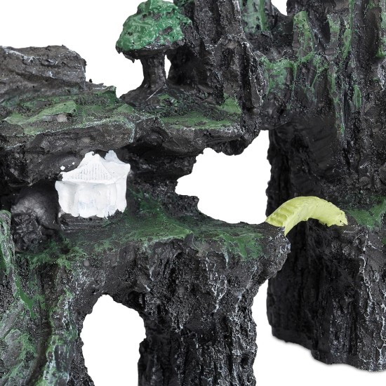Relaxdays Decorative Hiding Place for Fish & Shrimp (HxWxD): 16.5 x 22 x 8 cm, Aquarium Rocks, Anthracite/Green Relaxdays Decorative Hiding Place for Fish & Shrimp (HxWxD): 16.5 x 22 x 8 cm, Aquarium Rocks, Anthracite/Green