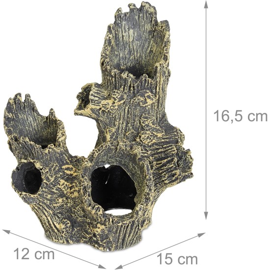 Relaxdays Decorative Tree Trunk Hiding Place for Fish & Shrimp 16.5 x 15 x 12 cm Aquarium Cave Grey/Green Relaxdays Decorative Tree Trunk Hiding Place for Fish & Shrimp 16.5 x 15 x 12 cm Aquarium Cave Grey/Green