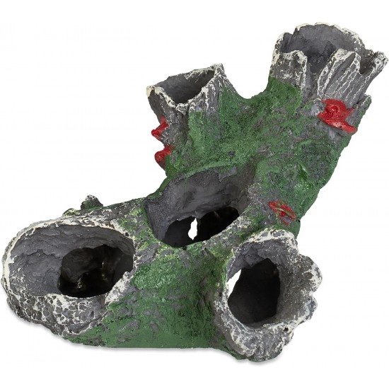 Relaxdays Decorative Tree Trunk Hiding Place for Fish & Shrimp H x W x D: 6.5 x 15 x 10 cm Aquarium Cave Grey/Green Relaxdays Decorative Tree Trunk Hiding Place for Fish & Shrimp H x W x D: 6.5 x 15 x 10 cm Aquarium Cave Grey/Green