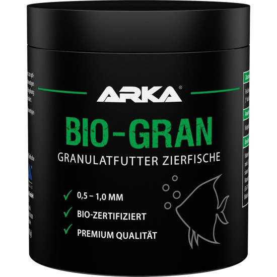 ARKA Bio-Gran - 500ml / 230g - Organic certified fish food for any freshwater aquarium, promotes growth and colour splendour of fish in any freshwater aquarium. ARKA Bio-Gran - 500ml / 230g - Organic certified fish food for any freshwater aquarium, promotes growth and colour splendour of fish in any freshwater aquarium.