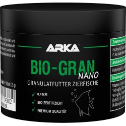 ARKA Bio-Gran Nano - 150ml / 75g - Organic Certified Fish Food for Any Freshwater Aquarium, Promotes Growth, Colour Splendor and Vitality of Ornamental Fish